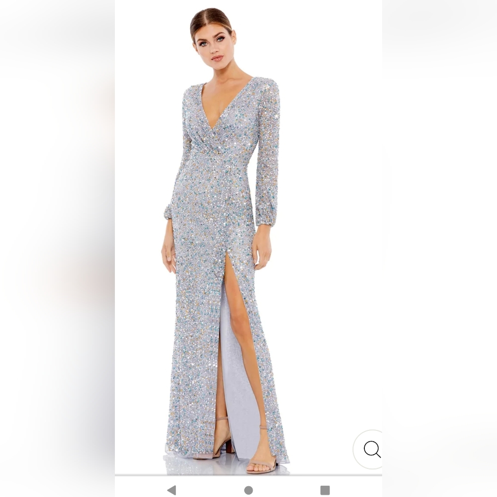 Mac Dugal evening gown (SaksFifth Ave) Silver /size 12